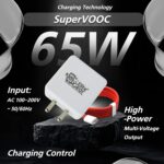 Elite Gear SuperVOOC 65W Fast Charger, Multi-Voltage Output 12V-2.0A, 9V-3.0A, 5V-6.6A, AC 100-200V Input, High Power Charging Control - Image 6