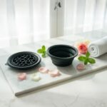 Foldable Ice Face Bowl for Skincare, BPA-Free Food-Grade Silicone, Pore Tightening and Cooling Facial Massage, Black - Image 4