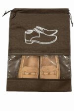 Travel Shoes Bag, Portable Footwear Storage Organizer for Man & Women Shoe Cover Storage at Home Gym Reusable Travelling Accessories Organizer Pouch Travel Essentials Footwear Bag Pack of 6, Black - Image 3