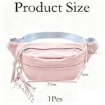 Women Pink Waterproof Nylon Waist Bag, Double Layer Fanny Pack, Compact Crossbody Bum Bag for Travel Outdoor Sports Fitness Urban Commuting Daily Hands-Free Storage - Image 3