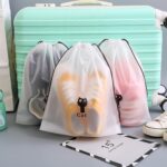 Pristu Shoe Bag Cover for Shoe Storage & Travelling Drawstring Bags Waterproof, White (6) - Image 4