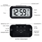 TEKCOOL Digital Alarm Clock with Automatic Sensor, Date and Temperature Display, Compact Desk Table Clock for Students, Home, Office, Bedroom, Living Room,Home Decor, Corporate Use (Black Digital) - Image 3
