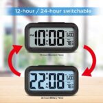 TEKCOOL Digital Alarm Clock with Automatic Sensor, Date and Temperature Display, Compact Desk Table Clock for Students, Home, Office, Bedroom, Living Room,Home Decor, Corporate Use (Black Digital) - Image 6