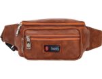 Swanky Leather Waist Pack Travel Bag for Money|Belt| Cards| Mobile|Documents|Books and Bills Dairy Pouch Cross Side Bags for Men Women. with Belt Stylish Waist Luggage Accessories with Trust, Brown - Image 3