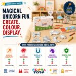 NESTA TOYS Art & Craft Kit for Kids – DIY Unicorn Fridge Magnets | Travel Toys & Creative Activity for Kids | Paint 10 Magnets Recycled Paper | Birthday Gift for Boys & Girls Age 5-12 - Image 8