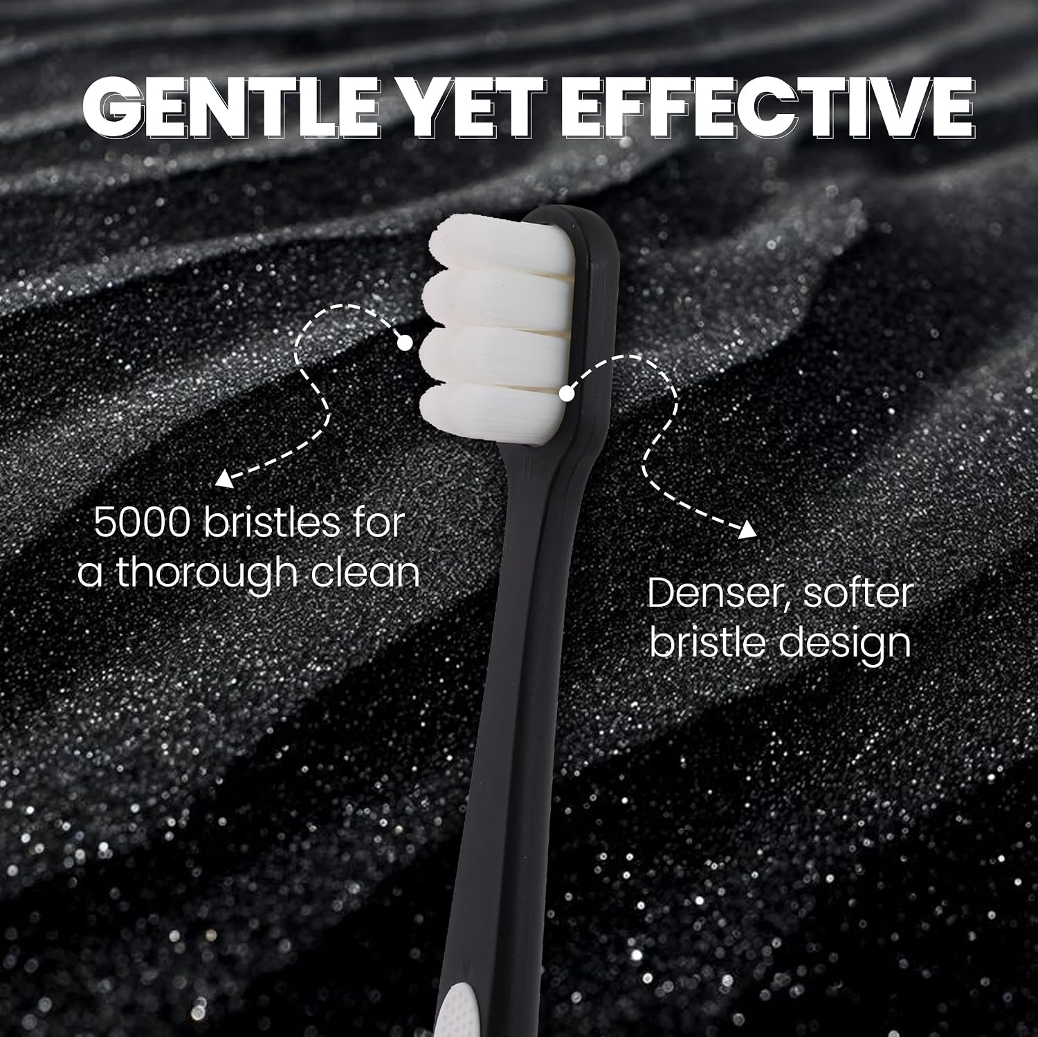 Assure Senso Foam Toothbrush for Adults | Ultra Soft Tooth Brush | Soft Bristle Toothbrush | 5000 Micro Bristles | 0.09mm Feather-Light Tips for Sensitive Gums | Multicolor Pack of 1 - Image 5
