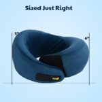 Travel Pillow for Flights – Blue Velvet Travel Neck Pillow with Adjustable Velcro & Carry Bag – Soft & Comfortable Support – Neck Pillow for Flight Travel - Image 4