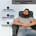 Travel Pillow for Flights – Blue Velvet Travel Neck Pillow with Adjustable Velcro & Carry Bag – Soft & Comfortable Support – Neck Pillow for Flight Travel - Image 5