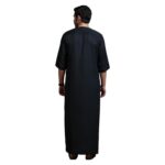 mashroo Black Sahal Moroccan Thobe Jubba for Men (XL) - Image 6