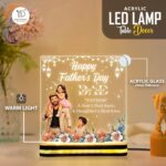 Father's Day for Abbu | LED Acrylic Night Light | Father and Kids Table Lamp | Meaningful Gift Dad Present | Islamic Home Decor | Warm Glow Desk Light |(5.5x5.5 Inch) - Image 3