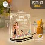 Father's Day for Abbu | LED Acrylic Night Light | Father and Kids Table Lamp | Meaningful Gift Dad Present | Islamic Home Decor | Warm Glow Desk Light |(5.5x5.5 Inch) - Image 4