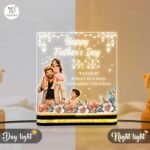 Father's Day for Abbu | LED Acrylic Night Light | Father and Kids Table Lamp | Meaningful Gift Dad Present | Islamic Home Decor | Warm Glow Desk Light |(5.5x5.5 Inch) - Image 5