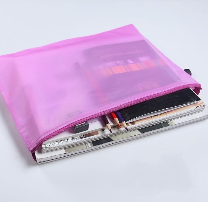 Mesh Zipper Pouch Folder A5 Size – Multi-Color Document Storage Bag with Zip Lock for Office, School & Travel (3) - Image 3