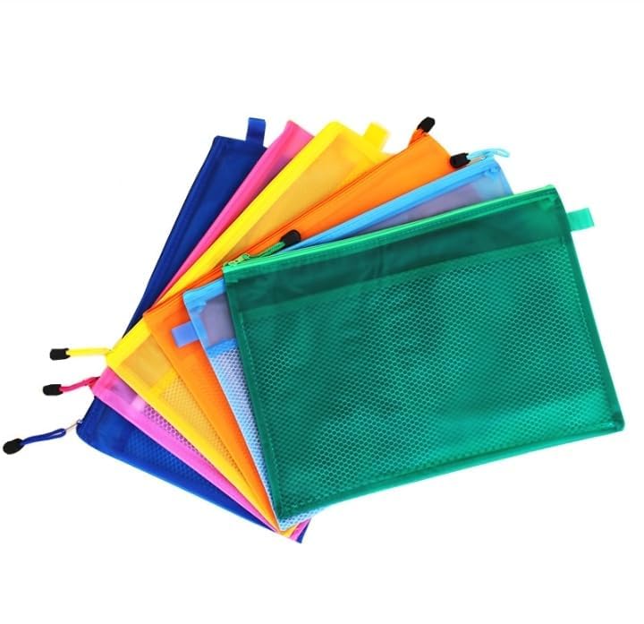 Mesh Zipper Pouch Folder A5 Size – Multi-Color Document Storage Bag with Zip Lock for Office, School & Travel (3) - Image 5