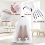 Vivinin 18 Pack White Translucent Polyethylene Shoe Bags, 15.7in x 11.8in, Drawstring Closure, Multi-Purpose Travel Storage Bags for Shoes, Clothes, Toiletries, etc. (White) - Image 7