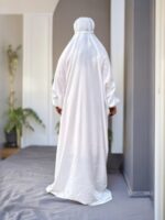 Islamic Prayer Dress for Women- Free Size, Muslim Dress with Hijab, Jilbab/Niskarakuppayam/Namaz Khimar/Prayer Clothes Niqab Khimar, Islamic Premium Prayer Clothes, (white Color) - Image 3