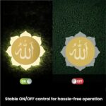 Islamic LED Wall Lights for Home,Namaz Corner, Masjid | Flower Shape Gold Light Wall Lamps for Islamic Spiritual Wall Decor | House Warming Religious Gifts Wall Decor (Allahu) - Image 8