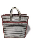 Durable Multipurpose Hand Bag/Document Holder/Money Carring/Vegetable Grocery/Shopping Bag in Special Poly Woven Fabric (Washable) (Vuture Grey, Inner + Outer Pocket) - Image 5