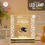 Graduation LED Acrylic Lamp | Custom Name Islamic Night Light with Quran 11:88 Verse | Gift for Students | Achievement Keepsake Decor | Warm Table Lamp for Study Desk (5.5 x 5.5 Inch) - Image 3