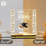 Graduation LED Acrylic Lamp | Custom Name Islamic Night Light with Quran 11:88 Verse | Gift for Students | Achievement Keepsake Decor | Warm Table Lamp for Study Desk (5.5 x 5.5 Inch) - Image 5