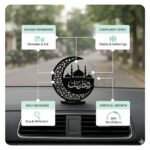 Monssa Ramadan Mubarak Acrylic Showpiece - Islamic Crescent Moon & Mosque Black Silhouette Decor - Muslim Home, Office & Car Dashboard Ornament - (Pack of 1) - Image 8