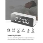 Mirror LED Digital Alarm Clock | Smart Display with Temperature, Night Light & Snooze | USB Powered Table Clock for Bedroom, Office & Travel | Adjustable Brightness | White Body - Image 4