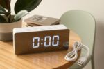 Mirror LED Digital Alarm Clock | Smart Display with Temperature, Night Light & Snooze | USB Powered Table Clock for Bedroom, Office & Travel | Adjustable Brightness | White Body - Image 6