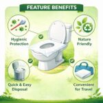 UCRAVO 40 Sheets Disposable Toilet Seat Covers - No Direct Contact with Unhygienic Seats | Nature Friendly & Bio-Degradable | Easy to Dispose | Must-Have Travel Hygiene Kit for Women Men & Kids - Image 4