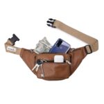 K London Leather Tan Men Women Waist Bag Fanny Bag Travel Pouch Passport Holder (1446_Tan) - Image 3