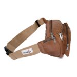 K London Leather Tan Men Women Waist Bag Fanny Bag Travel Pouch Passport Holder (1446_Tan) - Image 4