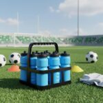 8-Hole Water Bottle Rack Portable Football Training Stand Quick Reach Drink Holder for Coaches, Athletes, Blk | Hydration Fitness Equipment & Gear Running Yoga Sporting - Image 4