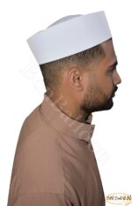 1Pcs Egyptian Kufi Koofi Kofi Topi Imam Cap Hat Plain White Prayer Muslim Islamic Islam Mens Top Simple Stitch Design Fabric Skull Religious Ceremony Men Headwear Worship Soft Comfortable - Image 7