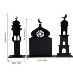 American Elm Ramadan Table Decor Islamic Eid Home Decoration Set of 3 Pcs Wooden Acrylic Mosque Centerpieces 5.3 x 3.9 Inch Ready to Display - Image 3