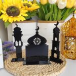 American Elm Ramadan Table Decor Islamic Eid Home Decoration Set of 3 Pcs Wooden Acrylic Mosque Centerpieces 5.3 x 3.9 Inch Ready to Display - Image 4