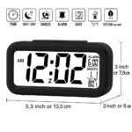 Digital Alarm Clock with Smart Night Light Sensor, Large LCD Display, Temperature, Date, and Snooze - Battery Operated Table Clock for Home, Bedroom, Office, Black, Big Size - Image 4