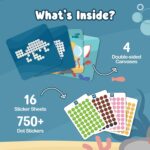 Binca Dotties Dot Art Activity Kit, 750+ Stickers, Underwater Animals Mess-Free Activities, DIY Dot Sticker Art for Toddlers, Kids Travel Activities, Craft Kits & Gifts for Boys & Girls Ages 4,5,6,7 - Image 3