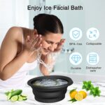 Ice Face Bowl Silicone Face Ice Bowl For Ice With Built-In Ice Tray Collapsible Face Tub For Ice Bath, Facial Ice Plunge Bowl Ice Water Facials at Home Women & Men - Image 5
