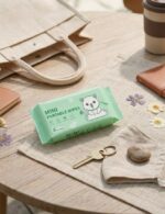 LESLEE 64 pcs Mini Baby Wipes Disposable Portable Pocket Water Wipes Baby Skin Care Wet Tissue Travel Children Baby Hand & Face Baby Sanitizing Cleansing/Moisturising Wipes For Fresh (8×8, 1 Pack) - Image 5