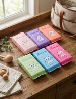 LESLEE 64 pcs Mini Baby Wipes Disposable Portable Pocket Water Wipes Baby Skin Care Wet Tissue Travel Children Baby Hand & Face Baby Sanitizing Cleansing/Moisturising Wipes For Fresh (8×8, 1 Pack) - Image 9