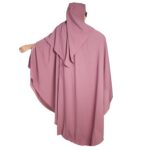 Beautiful Self Design Pink Embroidery Kaftan Abaya For Girls & Women - Image 3