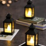 SATYAM KRAFT 2 Pcs Small Antique LED Lantern Hurricane Candle Lamp – Flameless & Smokeless Acrylic Light for Home Decor, Wedding, Valentine Decorations, Living Room, Table Centerpiece (9.5 x 4.5 cm) - Image 4