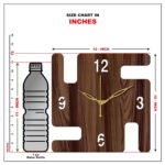 12" Inch Prelam MDF Wood English Numeral Swastik Square Without Glass Wall Clock (Brown, 30cm x 30cm) - 49 - Image 6