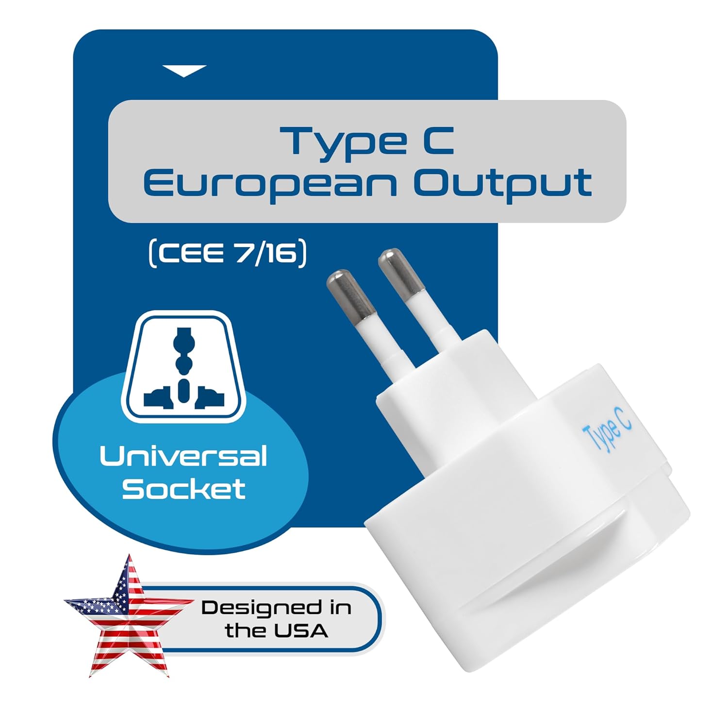 Ceptics India to Europe Adapter, Russia, Turkey & More - Type C - Perfect for Laptop, Camera Charger and More - CE Certified - RoHS Compliant -3 Pack -White - Image 6