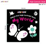 Jolly Kids Baby’s First High Contrast Book – Set of 4 for Newborns 0–12 Months | Black & White Visual Stimulation Board Books | Baby Friendly First Words & Early Brain Development Baby Book - Image 3