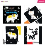 Jolly Kids Baby’s First High Contrast Book – Set of 4 for Newborns 0–12 Months | Black & White Visual Stimulation Board Books | Baby Friendly First Words & Early Brain Development Baby Book - Image 4