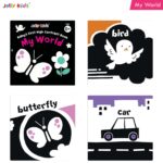 Jolly Kids Baby’s First High Contrast Book – Set of 4 for Newborns 0–12 Months | Black & White Visual Stimulation Board Books | Baby Friendly First Words & Early Brain Development Baby Book - Image 6