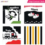 Jolly Kids Baby’s First High Contrast Book – Set of 4 for Newborns 0–12 Months | Black & White Visual Stimulation Board Books | Baby Friendly First Words & Early Brain Development Baby Book - Image 9