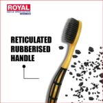 Adult Royal Carbon Slim Soft Manual Toothbrush With Anti-Bacterial Activated Charcoal Bristles|20X Slim Bristles & Compact Head For Deep & Complete Cleaning (Pack Of 4) - Image 4