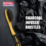 Adult Royal Carbon Slim Soft Manual Toothbrush With Anti-Bacterial Activated Charcoal Bristles|20X Slim Bristles & Compact Head For Deep & Complete Cleaning (Pack Of 4) - Image 6