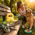 Carrying Handle Dog Water Bottle with Bowl Food-Grade Portable Rounded Shape Petcare for Dogs, Cherry Blossom Pink | Hydration Fitness Equipment & Gear Running Yoga Sporting - Image 3